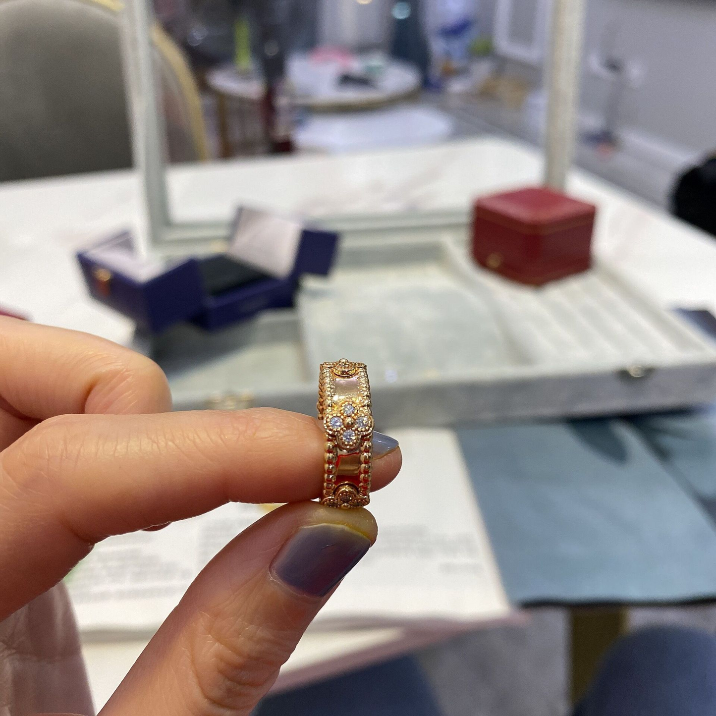 Lucky Gold Four Leaf Clover Ring,