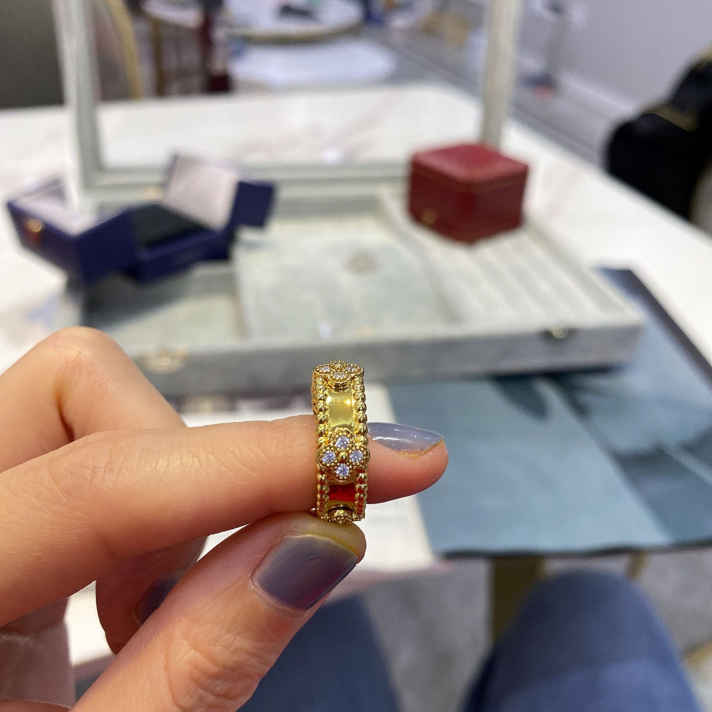 Lucky Gold Four Leaf Clover Ring,