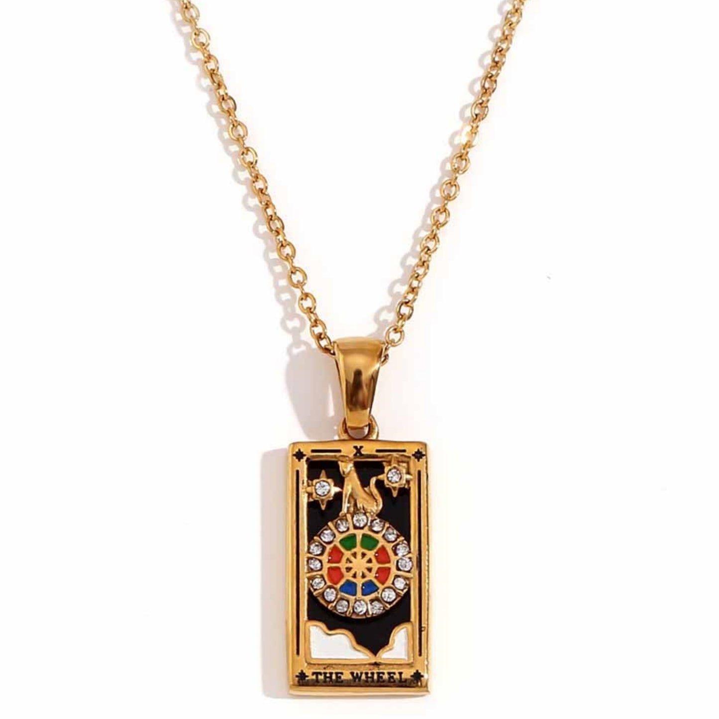 Tarot Card Necklace Queen Lover Knight Moon Necklace Tarnish Free Stainless Steel Jewelry Tarot Cards Pendant