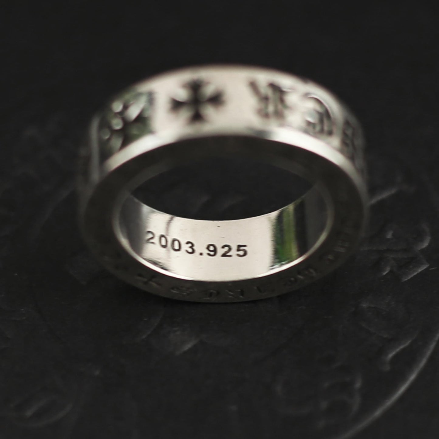 CH In Box 925 Silver Classic Punk Eternal Cross Ring Chrome Gothic style Birthday Gift