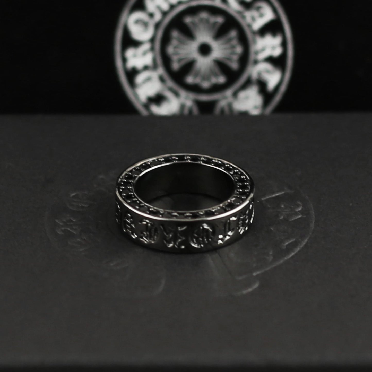 CH In Box 925 Silver Classic Punk Eternal Cross Ring Chrome Gothic style Birthday Gift