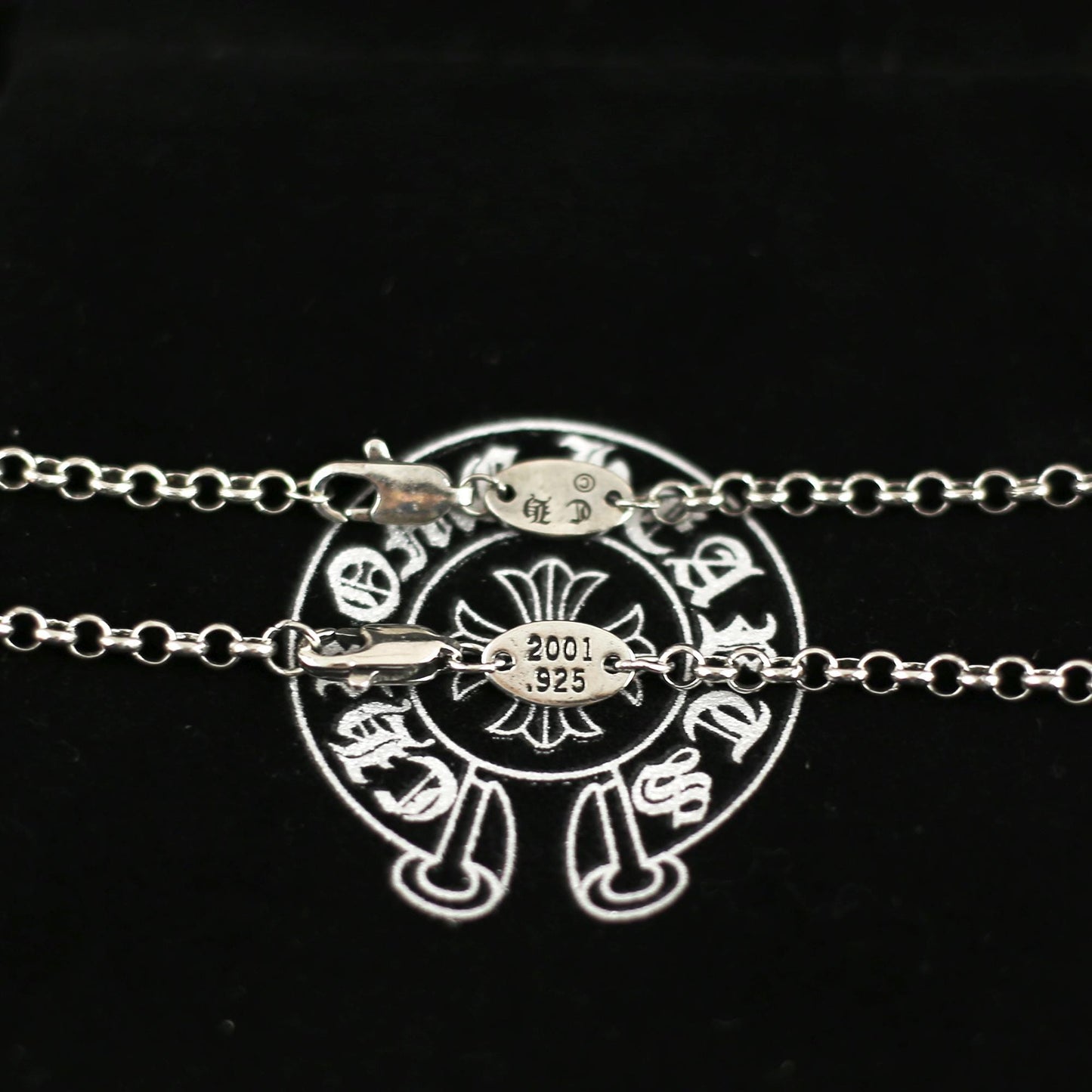 CH In Box 925 Silver dagger Pendant necklace Big Sword Pendant necklace chrome choke chain gothic style