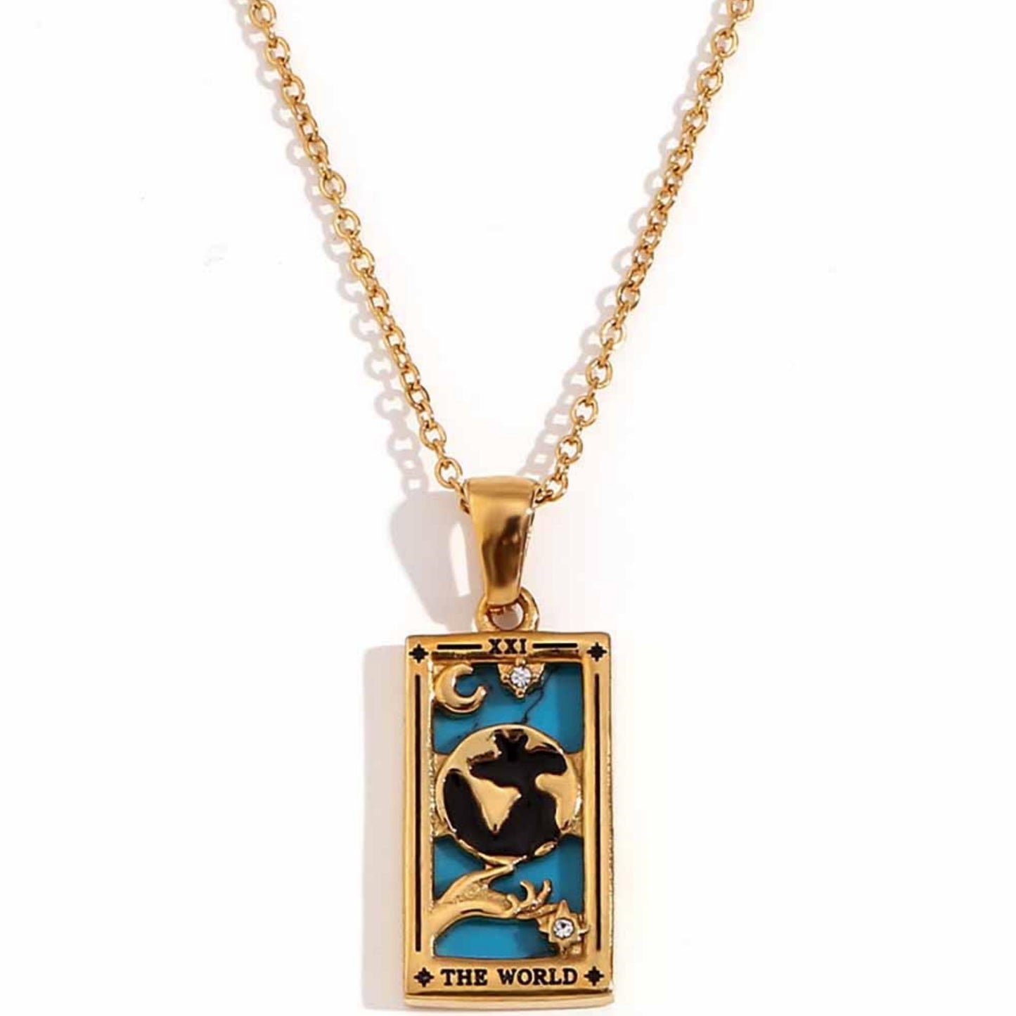 Tarot Card Necklace Queen Lover Knight Moon Necklace Tarnish Free Stainless Steel Jewelry Tarot Cards Pendant