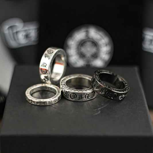 CH In Box 925 Silver Classic Punk Eternal Cross Ring Chrome Gothic style Birthday Gift