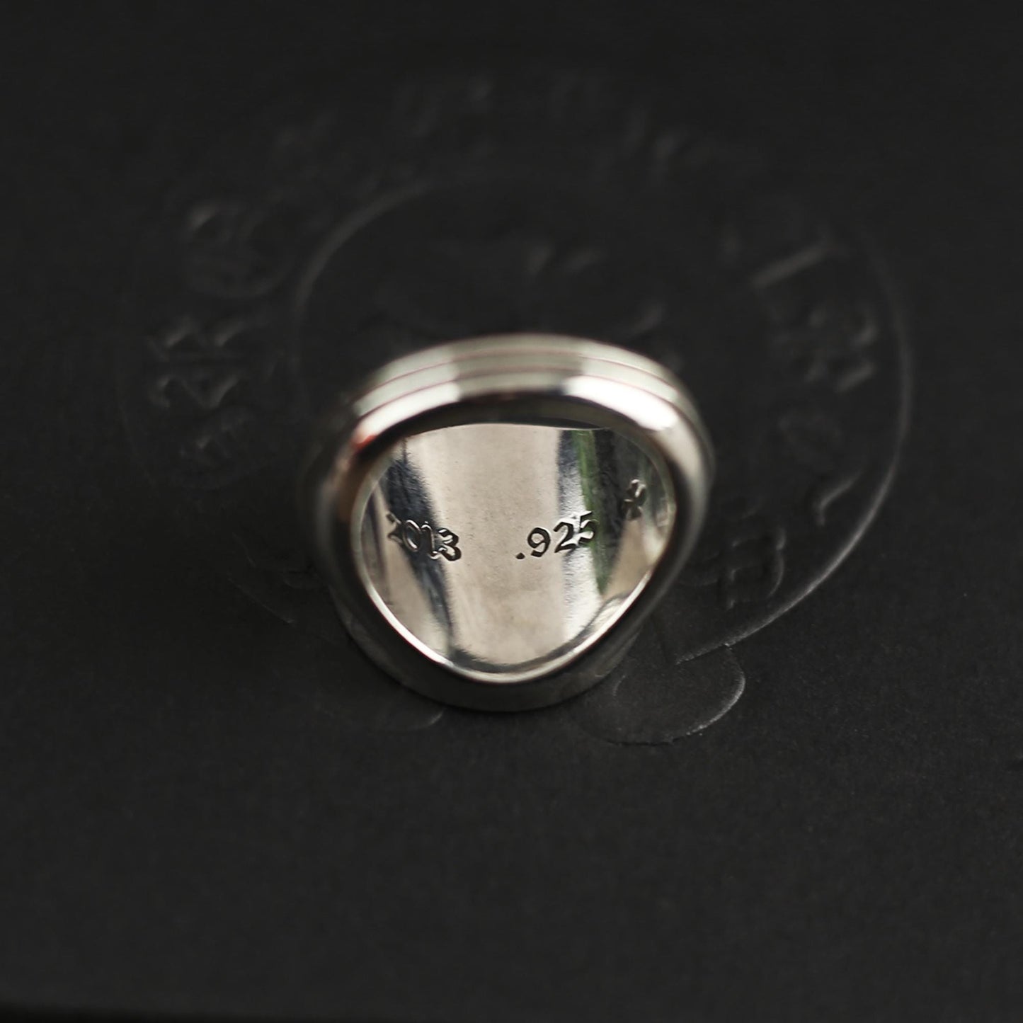 CH In Box 925 Silver cross medal Ring chrome cross flower gothic style
